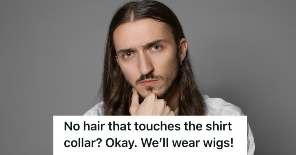 Man with long hair and serious face