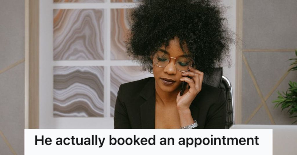 Female receptionist taking a call