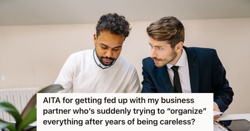 Two colleagues talking to each other about work