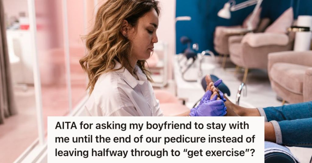 Woman having a pedicure with a nail specialist