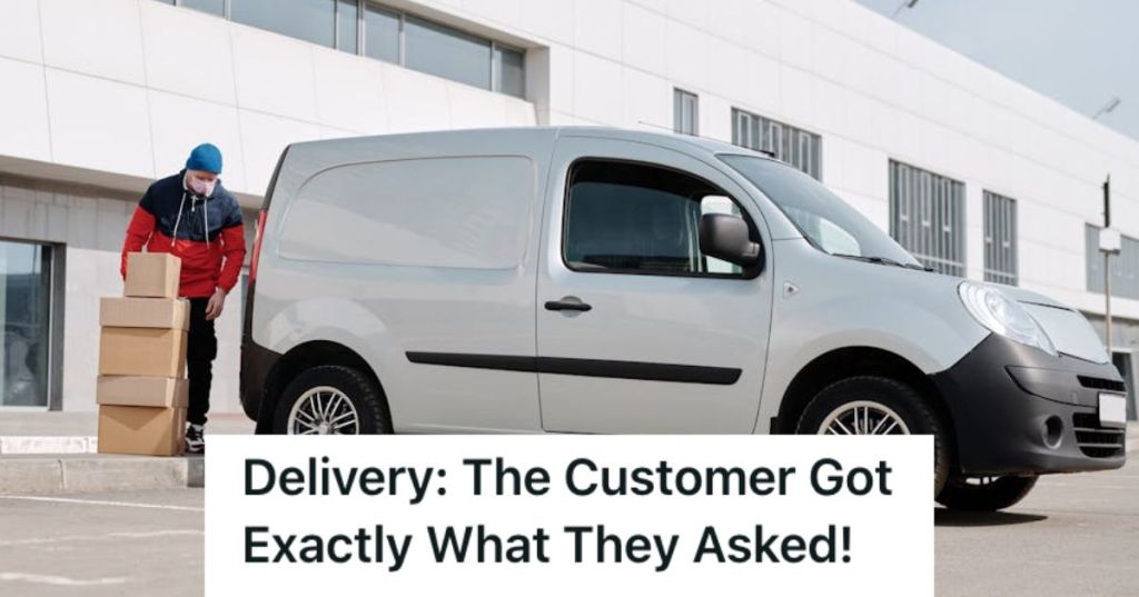 Man delivering packages using his van