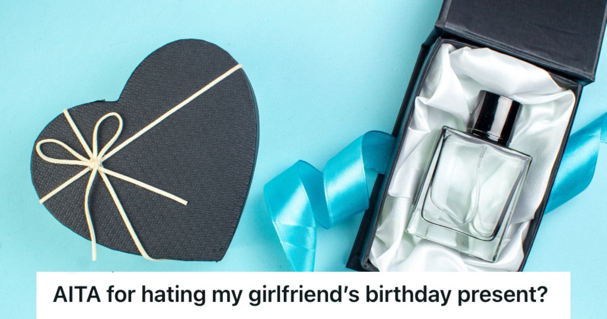 Men's cologne in a gift box beside a heart-shaped box