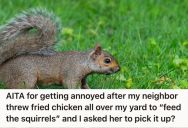 Homeowner Found His Yard Covered In Fried Chicken Because His Neighbor Was Feeding The Squirrels, So He Asked Her To Stop But It Sparked A Feud