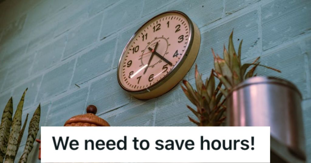 Round clock hanging on the wall