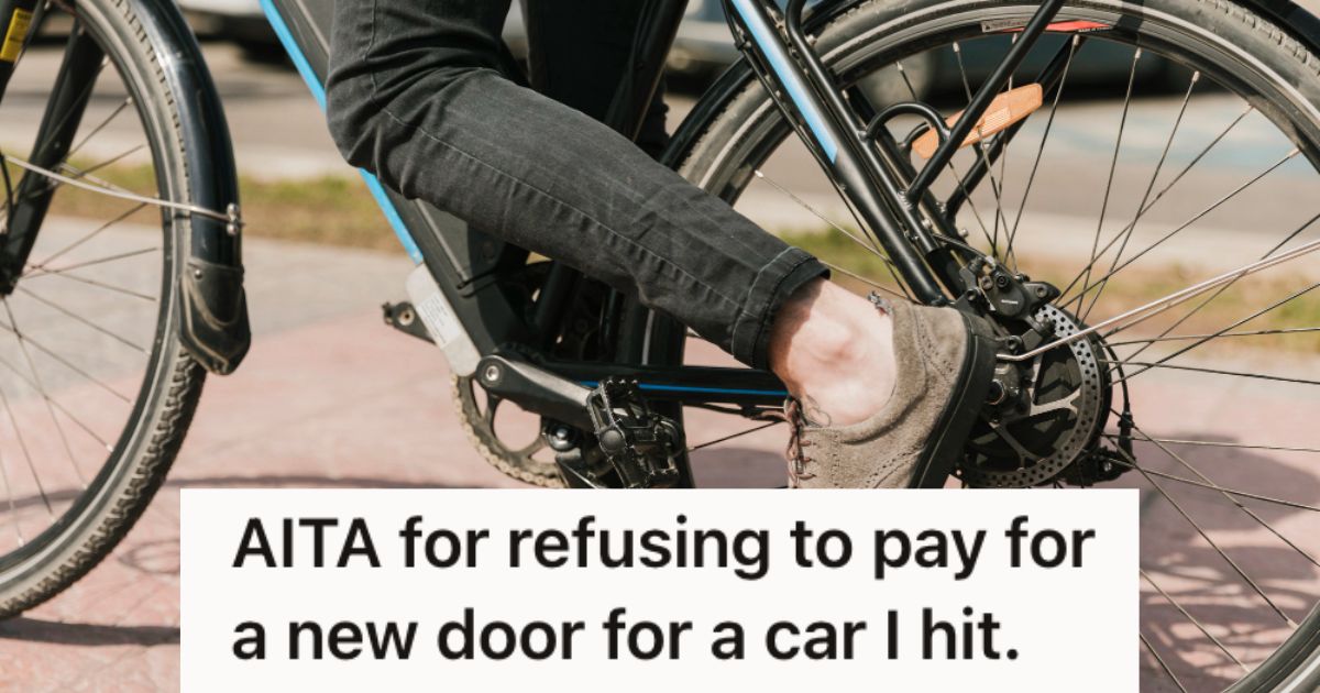 Person pedalling his bicycle