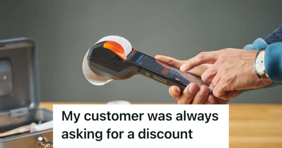 Man printing a receipt