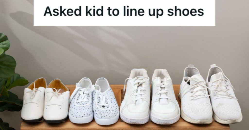 4 pairs of white shoes arranged properly