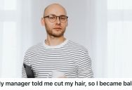 His Manager Instructed Him To Cut His Hair Short, So This Employee Decided To Comply In The Most Unexpected Way To Prove A Point