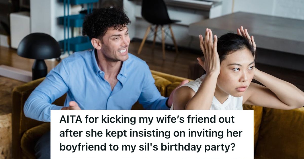 Man shouting at a woman who's covering her ears