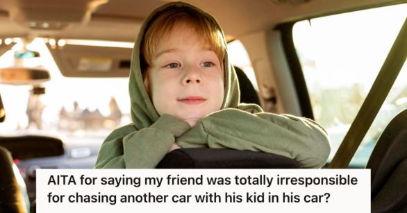 Boy at the back seat of the car looking at the rear window