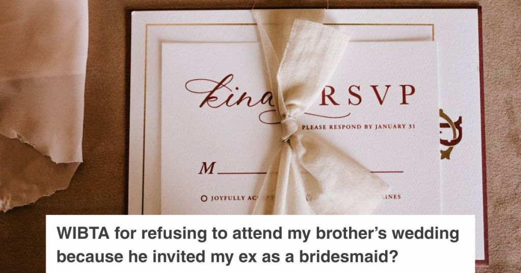 Wedding invitation and RSVP card tied with a ribbon