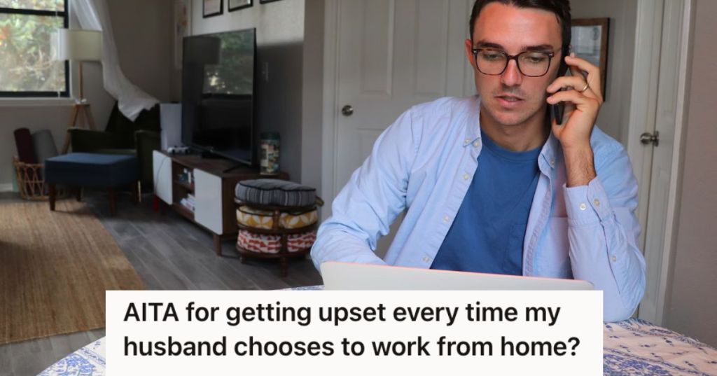 Man working from home using his phone and laptop