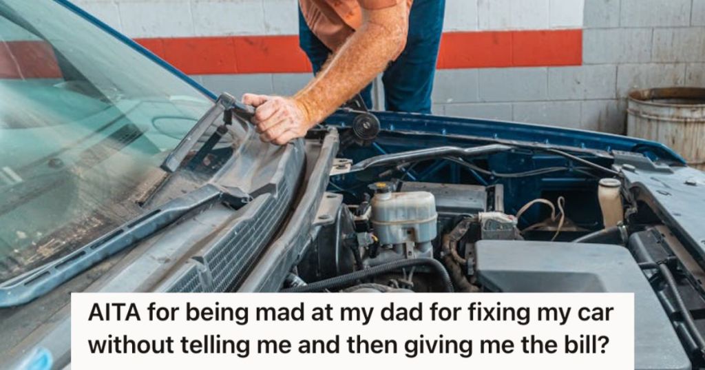 Man reparing a car