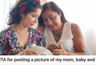 Woman Shared A Heartfelt Photo Honoring Her Mom Who Helped Her As She Gave Birth To Her Newborn, But Her Dad Got Offended And Jealous