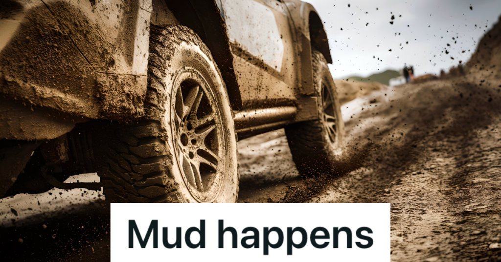 driving all-terrain vehicle in mud