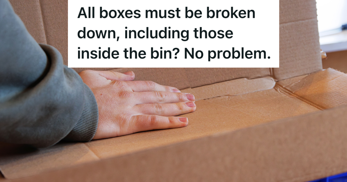 closeup of person's hands folding a cardboard box