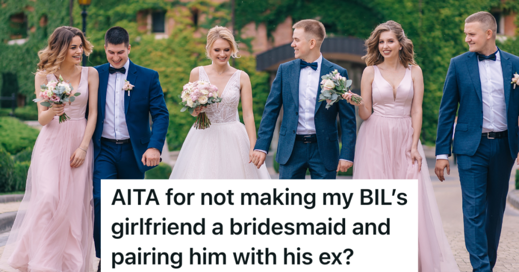 bridesmaids and groomsmen walking with bride and groom