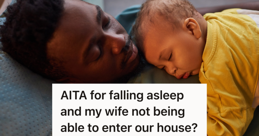 man asleep with baby