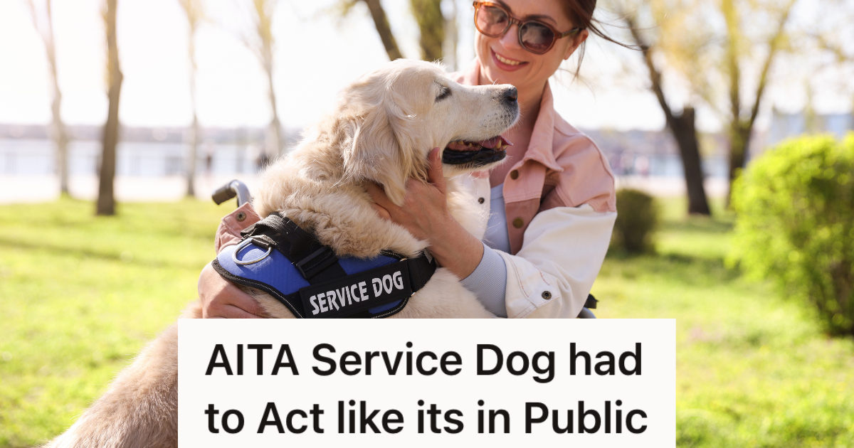 woman in wheelchair petting service dog