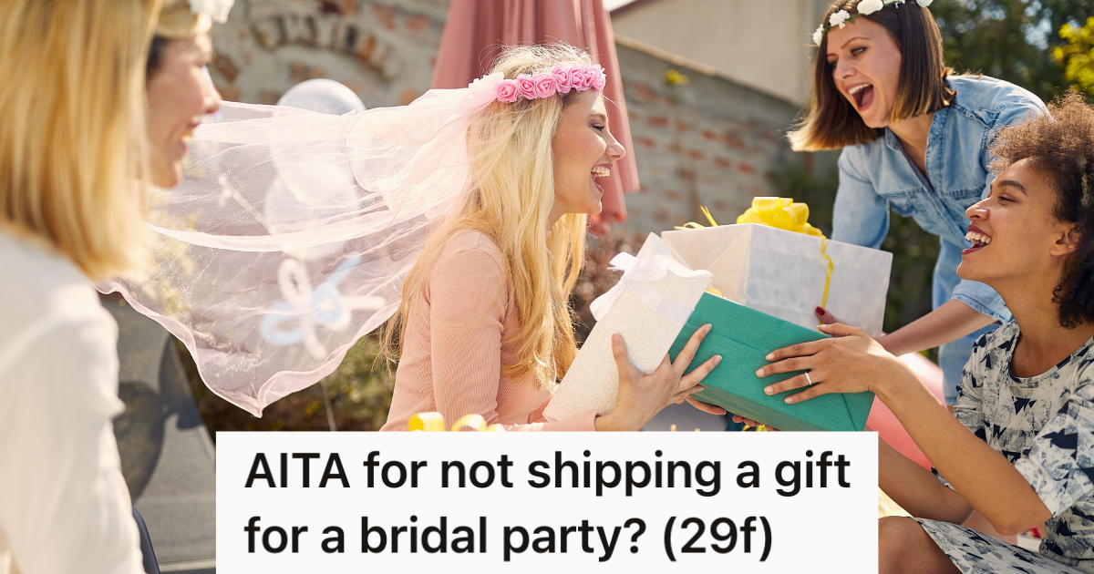 Woman Is Honored To Be Asked To Officiate Her Friends Wedding, But She Didnt Send A Gift For The Bridal Party Since She Didnt Attend bride to be opening gifts from friends at party