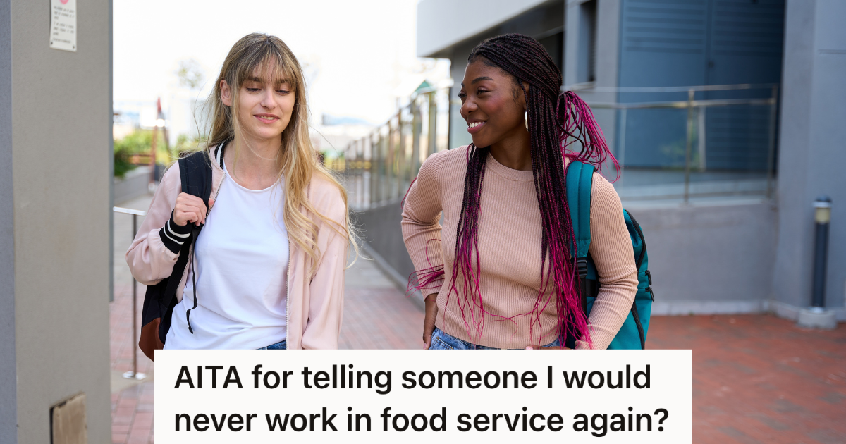 two young women walking and talking