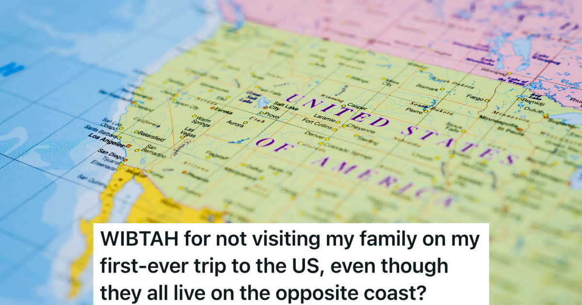 Woman Is Visiting The United States For The First Time To Attend A Work Conference, But Her Family Wants Her To Visit Them map of the United States