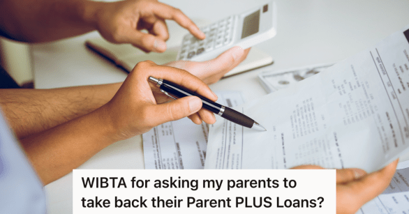 couple looking at bills with a calculator