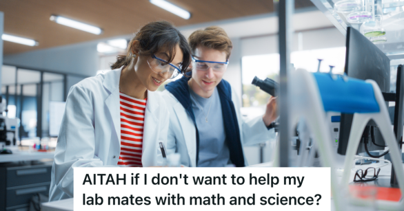 two students working in science lab