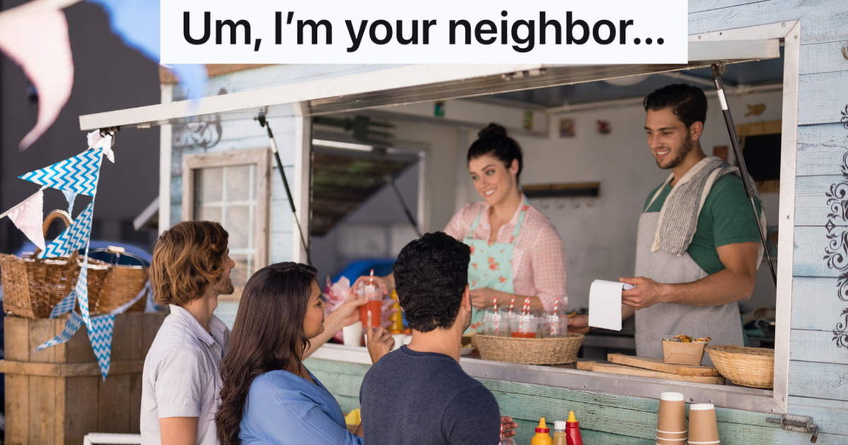 customers ordering from a food truck