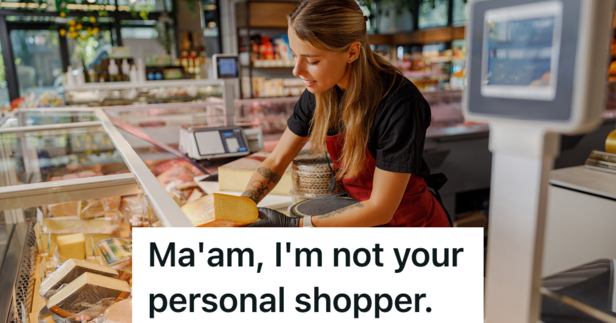 woman working in a grocery store deli