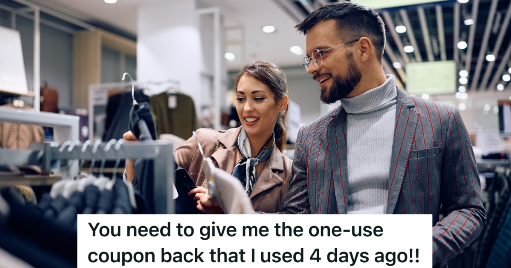 couple shopping in clothing store