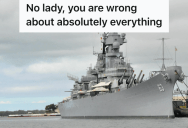 Obnoxious Lady Refuses To Put Her Large Purse In A Locker Before Entering Pearl Harbor, So Three Men In Uniform Escort Her Away