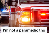 Woman Orders Police Officer To Turn Off Flashing Lights On Ambulance, But He Explains That He’s Not A Paramedic