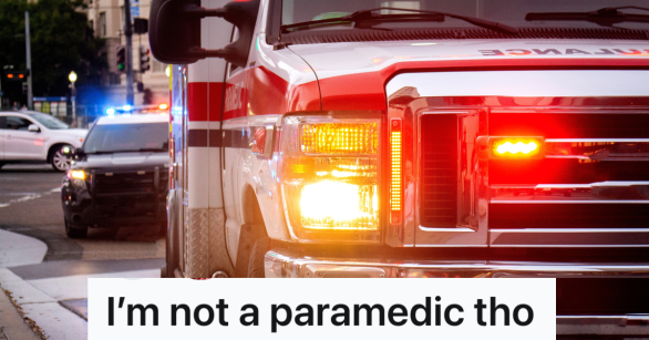 police car and ambulance with lights on