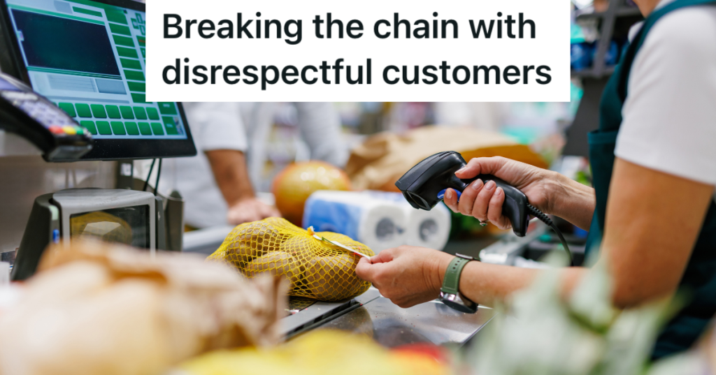 cashier scanning groceries