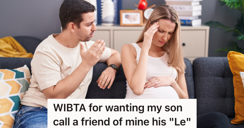 man arguing with stressed out pregnant woman
