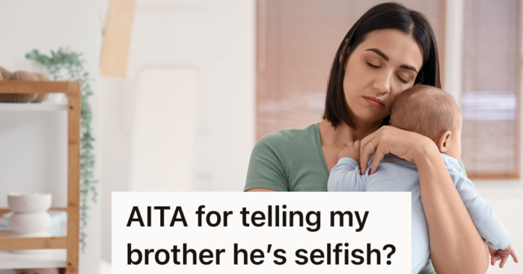 sad woman holding baby