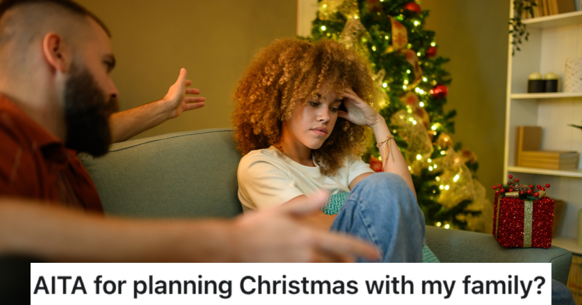 couple arguing at Christmas