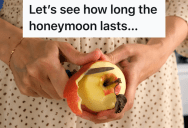 Man’s Coworkers Give Him A Hard Time About Being A Newlywed, So His Wife Agrees To Core, Cut and Peel His Apples Every Day