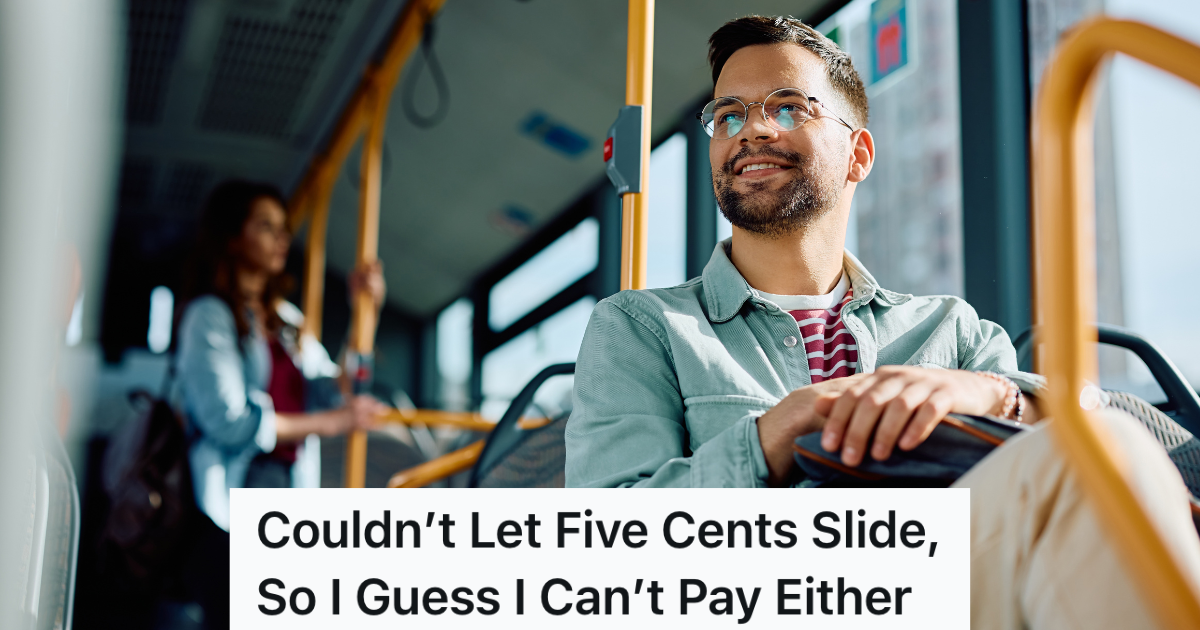smiling man riding on a bus