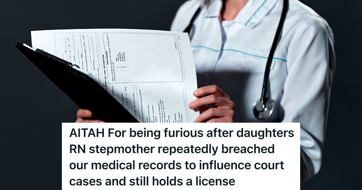 nurse looking at medical records