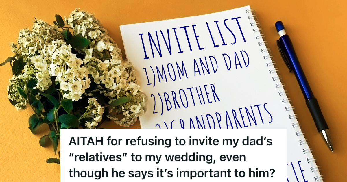 notebook that reads "invite list" next to flowers and a pen