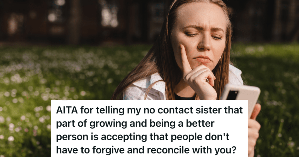 young woman thinking about something serious while looking at her phone