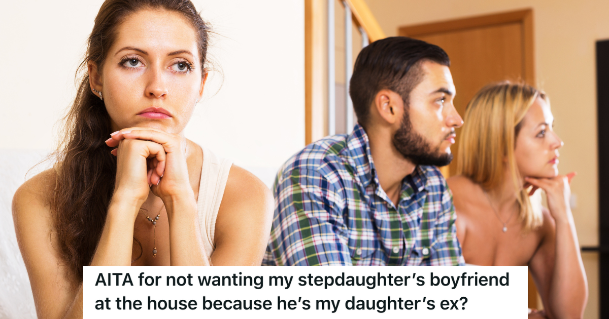 sad teenage girl sitting next to happy couple