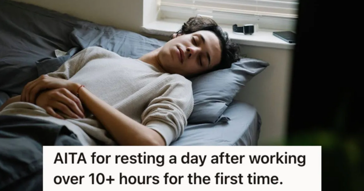 Man sleeping on his bed