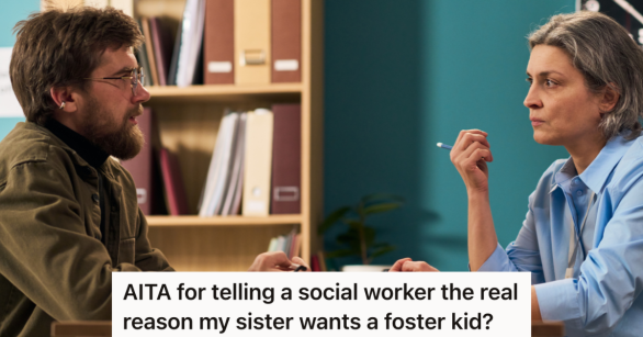 man talking to female social worker