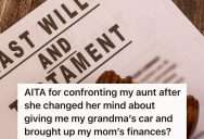 Woman’s Mom And Aunt Told Her That She Could Have Her Grandmother’s Car After Her Grandmother’s Demise, But Now The Aunt Has Changed Her Mind