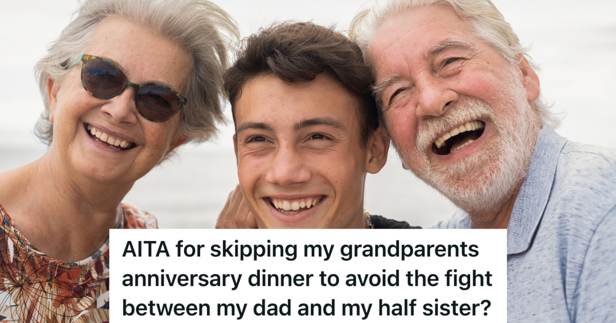 teenage boy with his grandparents