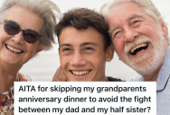 Teenage Boy Changes His Work Schedule To Avoid Seeing His Half Sister At A Family Dinner, And His Dad Is Furious When He Finds Out