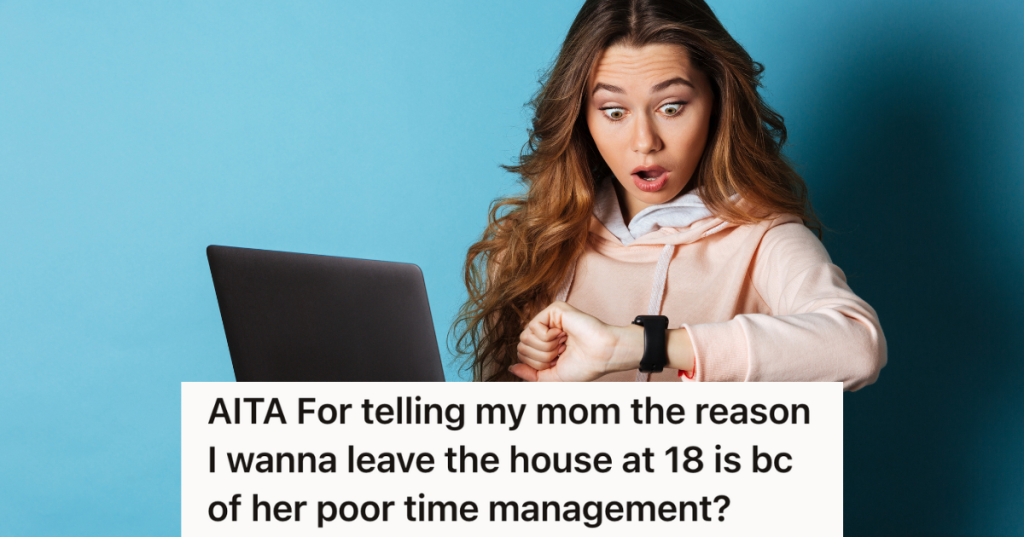 teenage girl looking at her watch